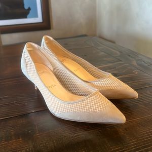 Christian Louboutin Suede Pump Heels with Mesh